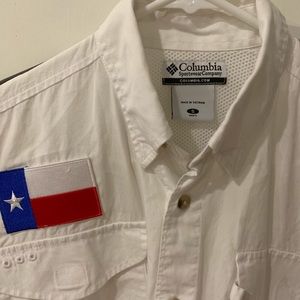Columbia Short-Sleeve PFG w Texas Flag Embroider